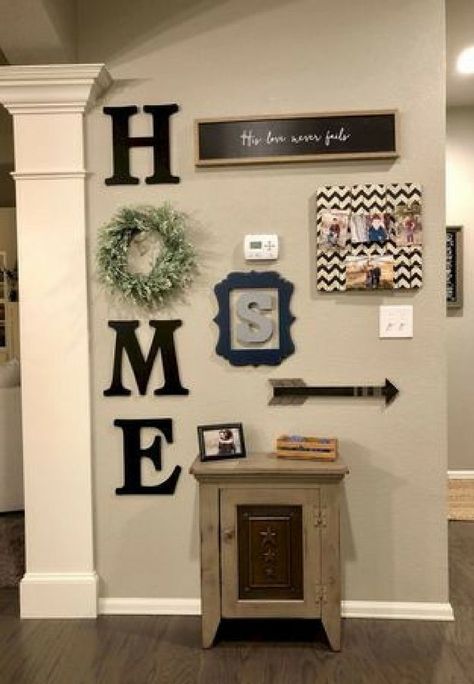 farmhouse home decor #letter #letterdecor #farmhouse #farmhousestyle #signs #hallway #entryway #family #homedecor #diy #diysigns #affiliate Wall Pictures, Room Remodeling, Farmhouse Wall Decor, Decor Minimalist, Christmas Kitchen, Farmhouse Wall, Farmhouse Living, New Wall, Room Wall Decor