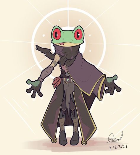 Dnd Races, Frog Art, Dungeons And Dragons Characters, Dnd Art, A Frog, Mythological Creatures, Game Character Design, Dnd Characters, Creature Design