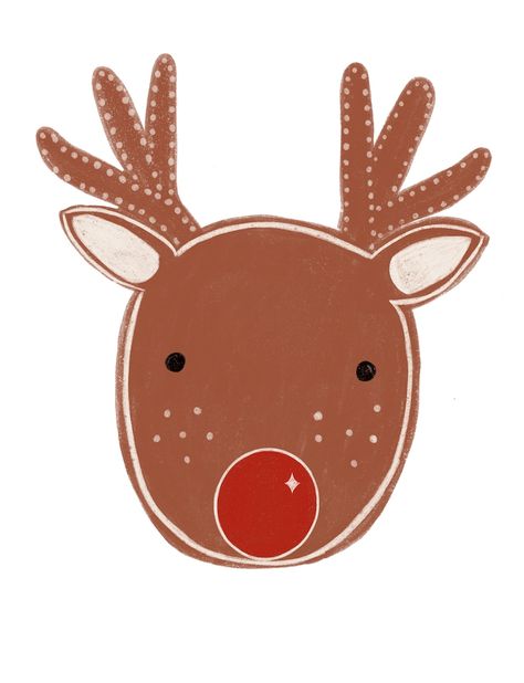 Cute Reindeer Illustration, Christmas Deer Illustration, Reindeer Illustration, Reindeer Drawing, Woodland Animals Theme, Reindeer Head, Deer Illustration, Kindle Book Cover, Reindeer Face