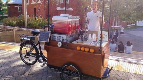 Custom Juice Cart on the streets of Perth Juice Cart, Penny Farthing Bicycle, Cycling Events, Car Bar, Italian Recipes Traditional, Bike Week, Juice Bar, Cargo Bike, Private Event