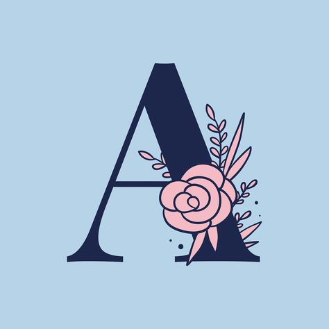 Floral letter A alphabet typography | free image by rawpixel.com / Tvzsu Botanical Capital Letter, Letter A Alphabet, Botanical Alphabet, A Letter Wallpaper, A Alphabet, Alphabet Letters Images, Alphabet Typography, Floral Font, Free Illustration Images