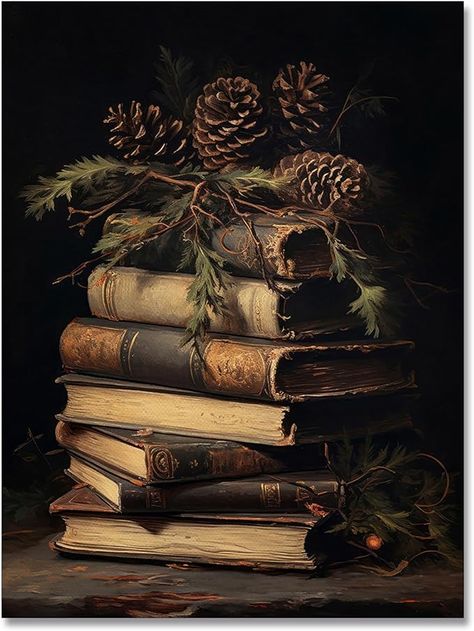 Amazon.com: Vintage Christmas Canvas Wall Art Country Winter Botanical Wall Art Books Still Life Pictures Print Poster Dark Academia Victorian Room Aesthetic Wall Decor12x16in Unframed : CDs & Vinyl Victorian Room Aesthetic, Dark Academia Christmas, Victorian Room, Rustic Books, Wall Art Country, Poster Dark, Still Life Pictures, Moody Art, Dark Academia Decor