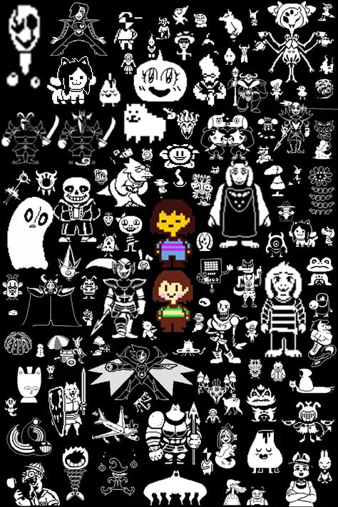 All. Freaking. Characters. That took a while (TWO HOURS), but GOD it was worth it. #undertale #all #monsters #characters #art #flowey #frisk #chara #sans #napstablook #riverperson #temmie #mettaton Art Aesthetics, Undertale Pictures, Art Adventure, Undertale Memes, Undertale Funny, Undertale Drawings, Undertale Art, Undertale Fanart, Undertale Au