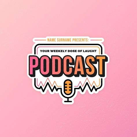 Detailed podcast logo template | Free Vector #Freepik #freevector #logo #templates #radio #info Podcast Logo, Podcast Topics, Inspiration Logo Design, Podcast Studio, Design Podcast, Gaming Logo, One Logo, Graphic Design Lessons, 3d Logo