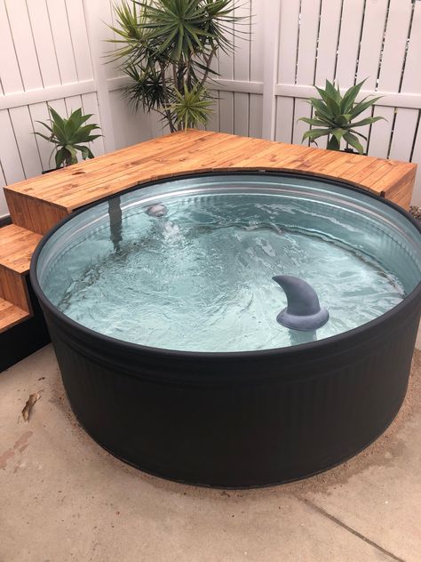 Our stock tank pool {part two} Coin Spa, Dip Pool, Stock Pool, Affordable Pool, Stock Tank Swimming Pool, Tank Swimming Pool, Stock Pools, Tank Pools, Stock Tank Pool Diy