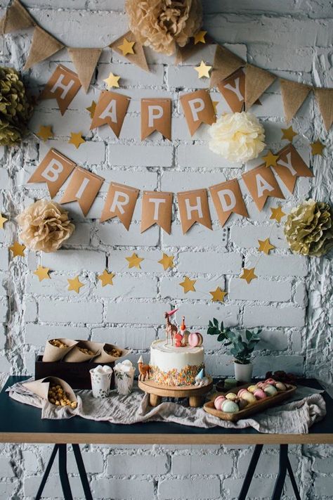 Birthday Celebration Decorations, Birthday Boxes, Sunnyvale California, Small Birthday Parties, Happy Birthday Decor, Diy Birthday Banner, Simple Birthday Party, Rustic Birthday, Simple Birthday Decorations