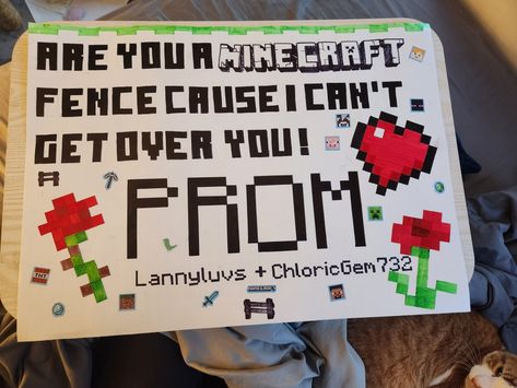 Minecraft Prom Proposal, Court Warming Proposals, Gaming Promposal, Emo Homecoming Proposals, Gamer Promposal Ideas, Breaking Bad Hoco Proposal, Minecraft Homecoming Proposal, Minecraft Hoco Proposals, Radiohead Hoco Proposal