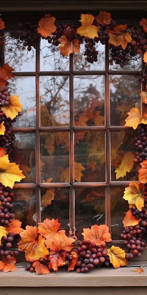 Eco-friendly Halloween window decorations for a sustainable scare! Craft spooky scenes using recycled materials like cardboard, old sheets, and paper bags. Create silhouettes from fallen leaves or pressed flowers. Use soy-based window clings instead of plastic ones. Incorporate natural elements like gourds, branches, and pinecones into your display. Add solar-powered lights for nighttime illumination. These green Halloween ideas prove that Earth-conscious choices can be just as frightfully fun! Halloween Window Ideas, Fall Windows, Halloween Window Decorations, Autumn Cottage, Green Halloween, Old Sheets, Window Decorations, Halloween Window, Window Ideas