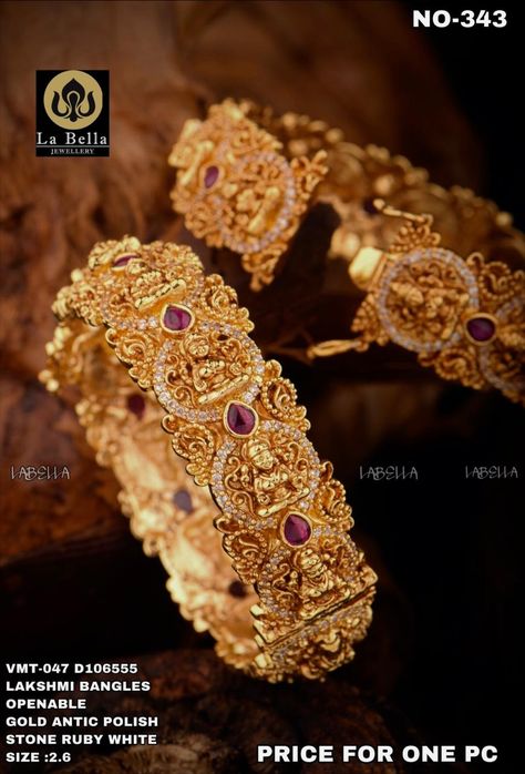 Antique Polish Nagas and Temple Jewelry Collection - Indian Jewelry Designs Kaasu Mala, Antique Bangles, Temple Jewelry Necklace, Gold Bangles For Women, Antique Gold Jewelry Indian, Gold Bangle Set, Gold Jewellry, Bangles Gold, Aesthetic Letters