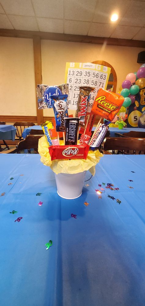 Bingo Birthday Bash Table Centerpiece Idea. Bingo Centerpiece Ideas, Bingo Party Decorations Ideas, Bingo Party Decorations, Auction Centerpieces, Bingo Party, School Event, Charity Events, Church Events, Charity Event