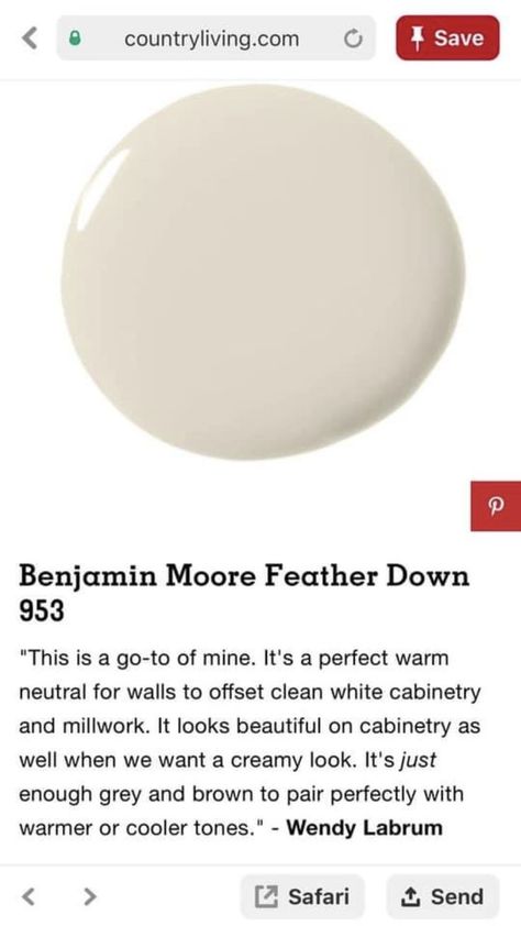 Bm Feather Down Walls, Bm Feather Down, Warm Kitchen Colors For Walls, Best Cream Paint Color, Colors For Home, Paint Color Inspiration, Farmhouse Paint, House Color, Neutral Paint