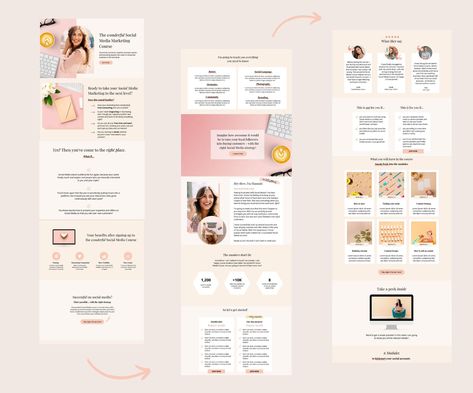 Boost your online course sales with this Canva sales page template. Get the free template on Pinterest and start selling today! #Canva #OnlineCourse . #Online_Course_Landing_Page_Design #Sales_Page_Design #Canva_Course #Website_Course Sales Page Design, Website Sitemap, Wordpress Template Design, Canva Course, Website Course, Sales Page Template, Online Course Design, Course Web, Course Launch