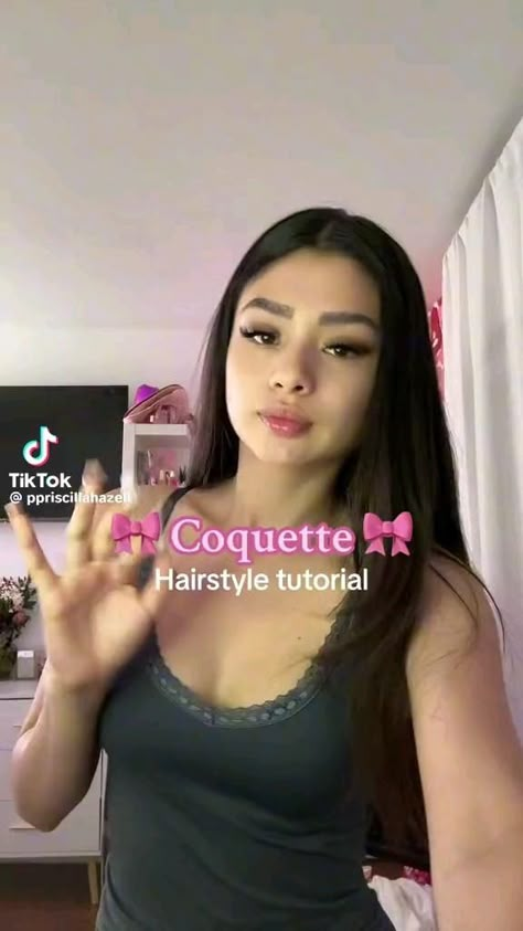 ppriscillahazell on tiktok! Coquette Hairstyle, Preppy Hairstyles, Hairstyle Examples, Cute Hairstyles For School, Easy Hairstyles For Thick Hair, Cute Simple Hairstyles, Hair Inspiration Long, Simple Hairstyles, Hairstyles For Layered Hair