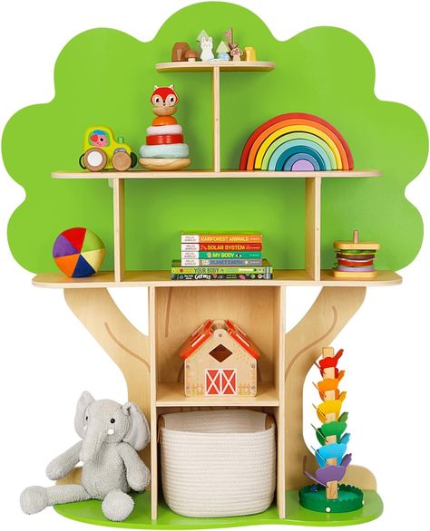 Toddler Room Shelve Shelf For Classroom, Bookshelf For Kids, Reading Nook Kids, Montessori Books, Tree Bookshelf, Tummy Time Activities, Changing Table Dresser, Playroom Nursery, Baby Changing Tables