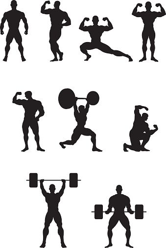 Silhouette Gym Exercise - Free vector graphic on Pixabay Gym Silhouette, Lifting Weights Men, Cd Idea, Animal Clock, Small Gym, Monochromatic Art, Gym Art, Gym Logo, Girly Wall Art