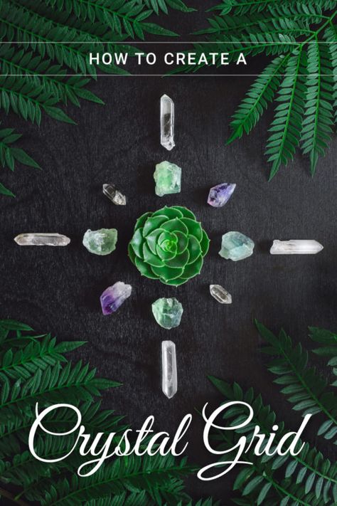 How to Make a Crystal Grid: A Beginner’s Guide | Zenluma Crystal Grids For Beginners, Crystal Alter, Crystals Healing Grids, Crystal Mandala, Pretty Crystals, Crystal Rocks, Grid Wall, Zen Den, Crystals For Manifestation