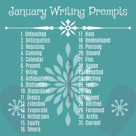 January Art Prompts, January Writing Challenge, January Poetry Prompts, Snow Writing Prompts, January Journal Prompts For Kids, January Prompts, January Writing Prompts, Songwriting Lyrics, Drawing List