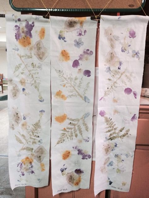 Flower Pressed Fabric, Hammer Flowers, Flower Hammering, Flower Pounding, Hammered Flowers, Crushed Flowers, Crafty Flowers, A Thing Of Beauty, Floral Printing