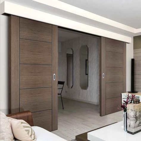 Loft Style Sliding Doors Sliding Door Luxury Design, Modern Sliding Doors Interior, Urban Style Interior, Sliding Doors Internal, Entrance Patio, Double Sliding Door, Double Door Entrance, Modern Sliding Barn Door, Internal Sliding Doors