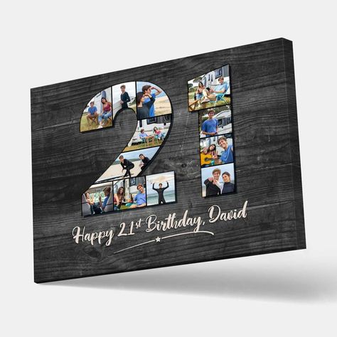 21st Birthday Photo Collage Gift, Birthday Canvas For 21 Years Old, Personalized Twenty One B... Twenty One Birthday, Photo Collage Ideas, Birthday Present Ideas, Birthday Canvas, First Birthday Presents, Twenty First Birthday, Birthday Photo Collage, Collage Gift, Collage Canvas