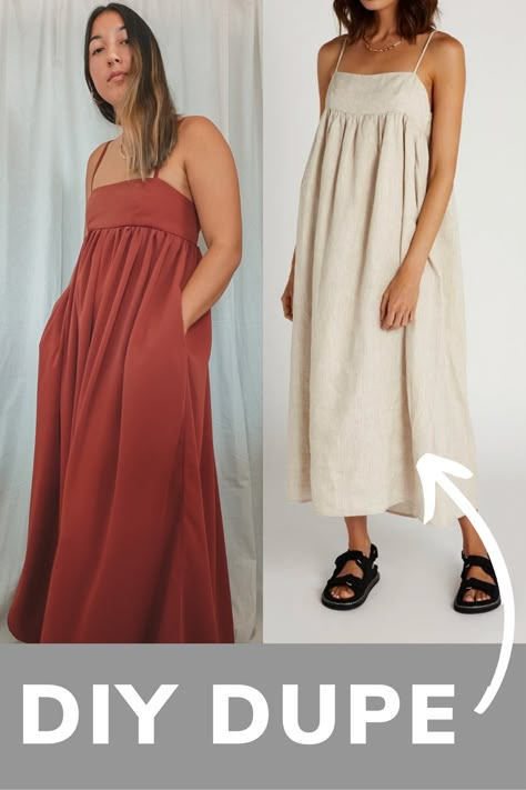 Linen Clothes Patterns Diy Free Sewing, Free Fashion Patterns Sewing, Patterns For Dresses Sewing, Sewing Dress Inspiration, Simple Summer Dress Sewing Patterns, Free Two Piece Sewing Pattern, Dress Patterns Beginner, Simple Clothing Sewing Patterns, Simple Dress Free Pattern