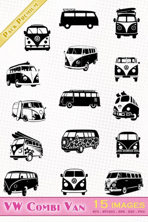 Volkswagen Combi Transporter 15 svg/eps/dxf/silhouette | Etsy Volkswagen Van Tattoo, Vw Van Tattoo, Camper Drawing, Van Tattoo, Vw T3 Camper, Kombi Camper, Bus Drawing, Van Vw, Combi Van