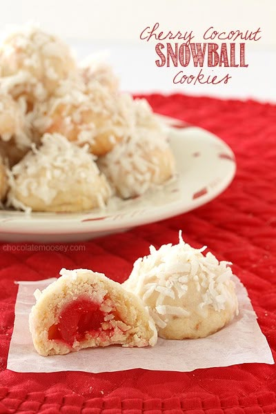 Cherry Coconut Snowball Cookies - Homemade In The Kitchen Cherry Balls Christmas, Cherry Surprise Balls, Coconut Cherry Balls, Cherry Balls Recipe, Cherry Snowballs, Coconut Snowball Cookies, Almond Snowball Cookies, Cherry Balls, Ground Cherries