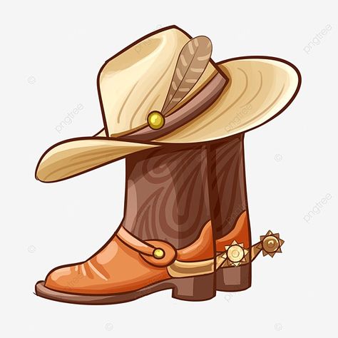 Cowboy Boots Drawing, Dibujos Toy Story, Boots Png, Cowboy Images, Hat Cake, Draw Cartoon, Cartoon Png, Western Cowboy Hats, Cartoons Png