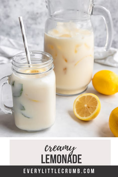 Milk Drink Recipes, Brazilian Lemonade Recipe, Creamy Lemonade, Recipe With Condensed Milk, Brazilian Lemonade, Citrus Drinks, Lemonade Recipe, Milk Shakes, Lemonade Recipes