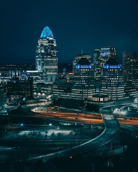 Cincinnati Skyline, Night Scenes, Skyline At Night, Downtown Cincinnati, Skyline View, Hotel Motel, Posters Framed, World Cities, Night Scene