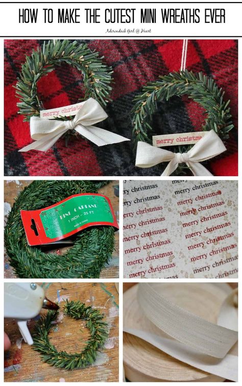 Christmas Wreath Ornaments Diy, Mini Wreaths Diy, Mini Wreaths Diy Christmas, Mini Wreath Ideas, Wreath Ornaments Diy, Mini Wreath Diy, Diy Wreaths Easy, Christmas Wreath Ornaments, Mini Wreaths Christmas