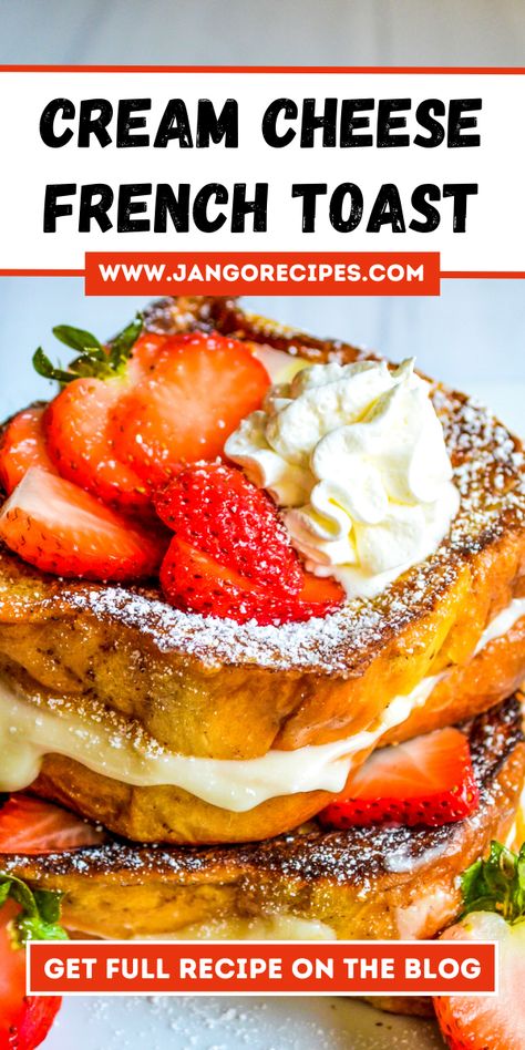 In this blog, I will share with you a Cream Cheese French Toast Recipe that is extremely delicious. #FrenchToastRecipe #ToastRecipe #BreakfastRecipes French Toast With Cream Cheese Topping, French Toast Whipped Cream, French Toast Cream Cheese, Cream Cheese Stuffed French Toast Recipe, Cream Cheese French Toast Bake, French Toast With Cream Cheese, Cream Cheese French Toast, Cheese French Toast, Stuffed French Toast Cream Cheese