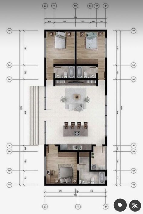 Small House Layout, Small House Floor Plans, House Plan Gallery, House Construction Plan, Model House Plan, House Layout Plans, Container House Plans, Apartment Plans, House Blueprints