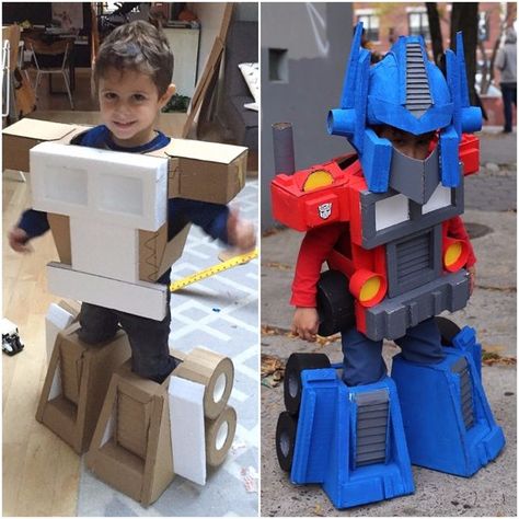 Costume For Kids Boys, Kids Craft Ideas For Boys, Diy Boys Costumes Halloween, Boys Costumes Diy, Kids Costume Ideas Boys, Creative Costumes For Kids, Transformers Costumes, Diy Kids Halloween Costumes For Boys, Diy Halloween Costumes For Boys