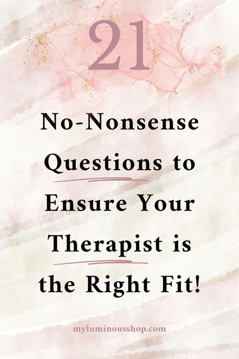 Wondering if your therapist is the right one? Don't leave it to chance! Our mental wellness questionnaire has 21 no-nonsense questions to boost your therapy success. Interview your therapist like a pro and get the most out of your sessions.
therapist interview, therapy success, holistic wellness tips Therapy Questions, Fun Questions To Ask, Personal Improvement, Whats Good, Don't Leave, Mental Clarity, Interview Questions, How To Turn, Questions To Ask