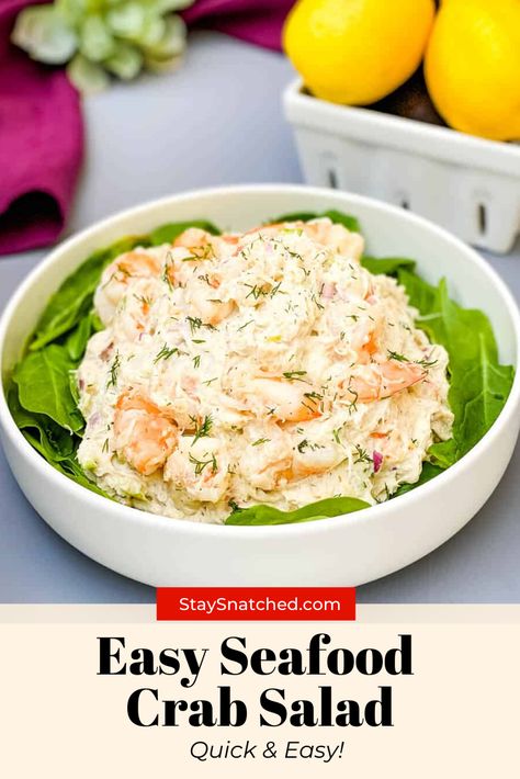 Real Crab Salad Recipe Easy, Sea Food Salad Recipes Crab Meat, Real Crabmeat Salad, Crab Salad With Real Crab Meat, Real Crab Meat Salad Recipe, Canned Crab Salad Recipe Easy, Shrimp And Crab Salad Recipes, Real Crab Meat Recipes, Crab Salad Recipe Easy Healthy