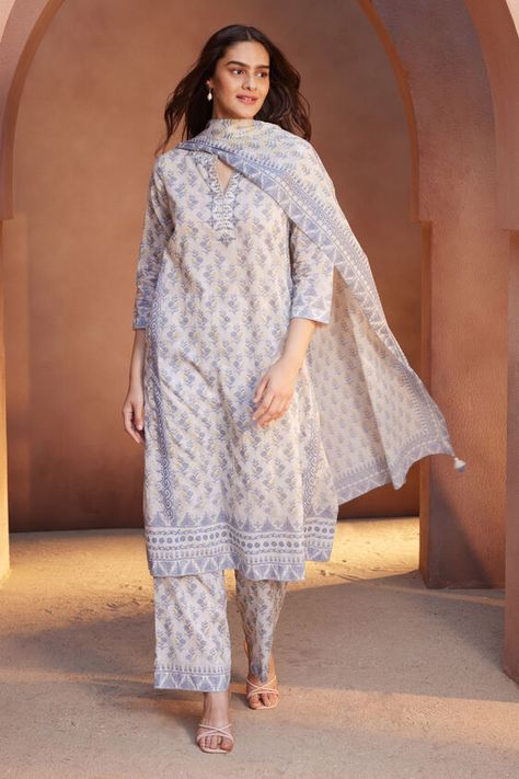 Buy Mayisa Suit Set - Natural from Anita Dongre's Kurta Sets for Women Punit Balana Suits, Bunaai Suits, Anita Dongre Suits, Kurti Sets For Women, Designer Kurta Sets For Women, Kurta Sets For Women Online, Short Kurti Designs, Curated Wardrobe, Kurta Sets For Women