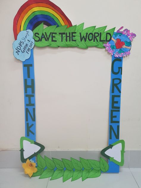 Earth day photobooth Environment Day Activity For Preschool, Earth Day Activity For Preschoolers, World Earth Day Activities, Environment Day Board Decoration, Earth Day Decorations Classroom, Earth Day Photo Booth, Earth Day Ideas For School, Earth Day Decor, Earth Day Party Ideas