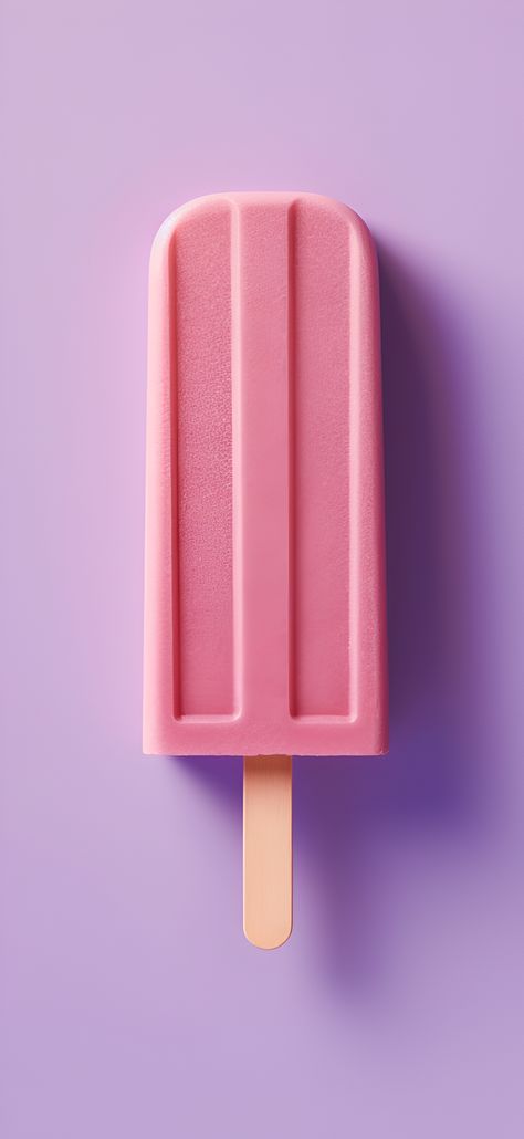 A relaxing summer aesthetic wallpaper featuring a mauve pink popsicle on a soft lavender backdrop, a calming and restful sight for iPhone and Android screens. Popsicle Aesthetic, Aesthetic Wallpaper For Iphone, Summer Aesthetic Wallpaper, Food Wallpapers, Popsicle Art, Galaxy Wallpapers, Simplistic Wallpaper, Relaxing Summer, Aesthetic Objects