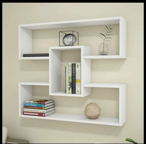 Corner Shelf Design, Unique Wall Shelves, Hanging Bookshelves, Wall Shelves Living Room, Wall Shelf Unit, Shelf Decor Living Room, Modern Wall Shelf, Home Decor Shelves, Wall Hanging Shelves