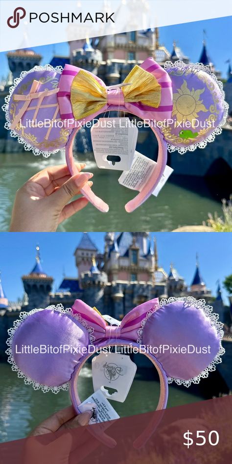 NEW! Disney Parks Disneyland Tangled Rapunzel Minnie Ears Headband Rapunzel Minnie Ears, Minnie Ears Headband, Tangled Rapunzel, Ears Headband, Disney Ears, Minnie Ears, Disney Accessories, Ear Headbands, Disney Parks