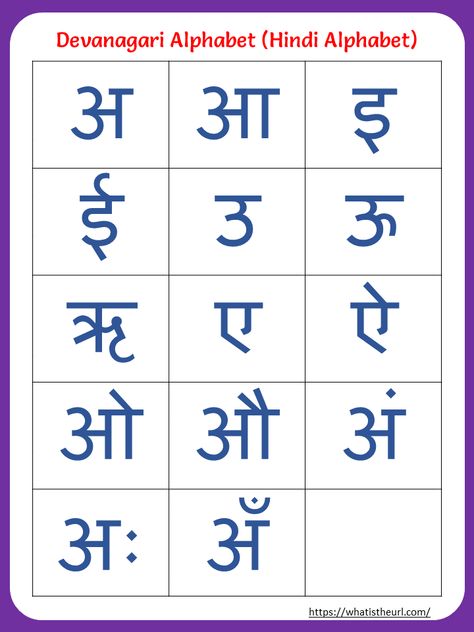 Hindi Alphabet Chart - Your Home Teacher Hindi Alphabet, Alphabet Chart, Learn Hindi, Hindi Worksheets, Alphabet Charts, Flashcards For Kids, Letter Activities, Alphabet Flashcards, Calligraphy Alphabet