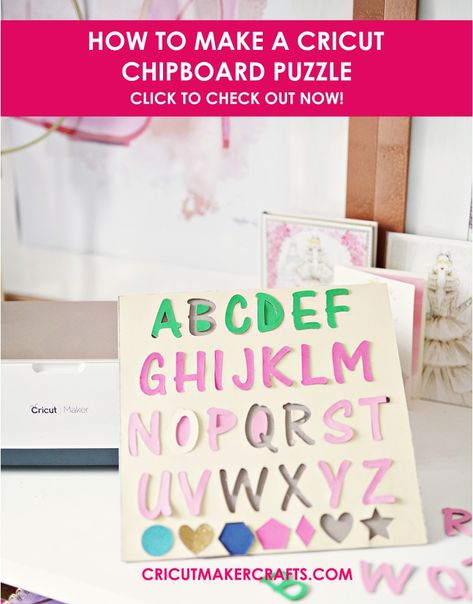 Wood Name Puzzle Cricut Maker, Cricut Educational Projects, Make A Puzzle With Cricut, Cricut Chipboard Projects, Cricut Basswood, Cricut Chipboard, Chipboard Projects, Chipboard Crafts, Make A Puzzle