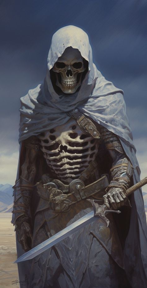 Undead Skeleton Fantasy Art, Skeleton Warrior Art, Dnd Skeleton, Skeleton Archer, Fantasy Skeleton, Rogue Dnd, Skull Warrior, Npc Art, Dope Pics