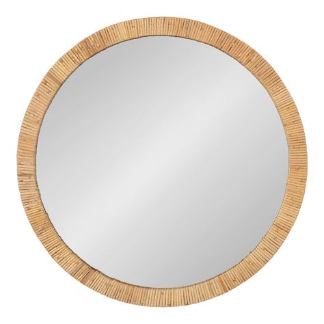 Bay Isle Home Cassilis Round Wall Mirror | Wayfair Round Wood Mirror, Bohemian Decor Inspiration, Rattan Mirror, Framed Wall Mirror, Bohemian Aesthetic, Beautiful Mirrors, Boho Design, Round Wall Mirror, Wood Mirror