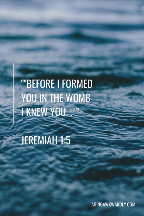 "Before I formed you in the womb, I knew you. . . " Jeremiah 1:5  www.agingawkwardly.com Before I Knew You I Formed You, I Knew You Before I Formed You, Before I Formed You In The Womb, Jeremiah 1:5, Before I Formed You In The Womb I Knew You, Jerimiah 29:11-12, Jeremiah 17:9-10, Jeremiah 29:11-14, Jeremiah 51:20