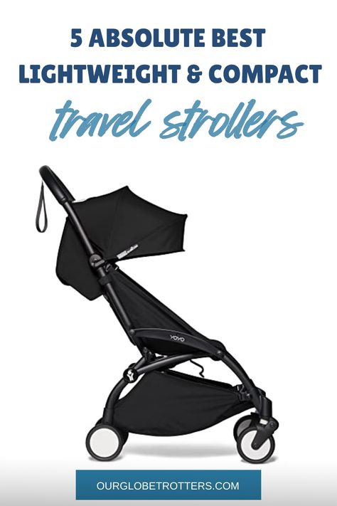 side view of a compact yoyo stroller in black Compact Stroller, Folding Stroller, Camping With A Baby, Flying With A Baby, Stroller Organizer, Travel Stroller, On The Plane, Travel Gadgets, Double Strollers