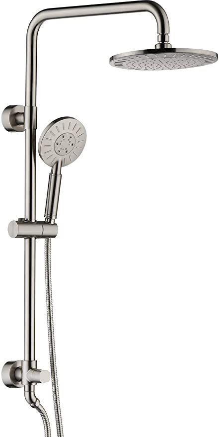 Rain Fall Shower Head, Brushed Nickel Shower Head, Rain Shower Heads, Brass Rail, Rain Fall, Rain Head, Adjustable Shower Head, High Pressure Shower Head, Dual Shower Heads