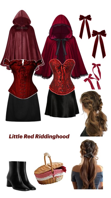 Red Hood Costume, Fiesta Costume, Little Red Riding Hood Halloween, Little Red Riding Hood Costume, Riding Hood Costume, Halloween Costumes For Teens Girls, Classy Halloween Costumes, Red Riding Hood Costume, Halloween Fits