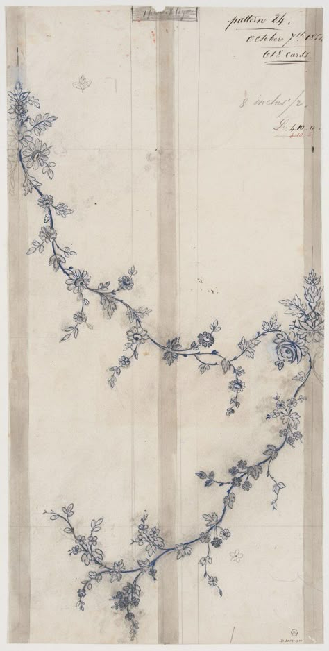 Textile Design | J. D. Cornuaud | V&A Explore The Collections Flower Pattern Tattoo Design, Floral Pattern Vintage, Textile Tattoo, Tattoo Patterns Design, Victorian Floral Tattoo, Intricate Drawings, Toile Tattoo, Textile Drawing, Chinoiserie Tattoo